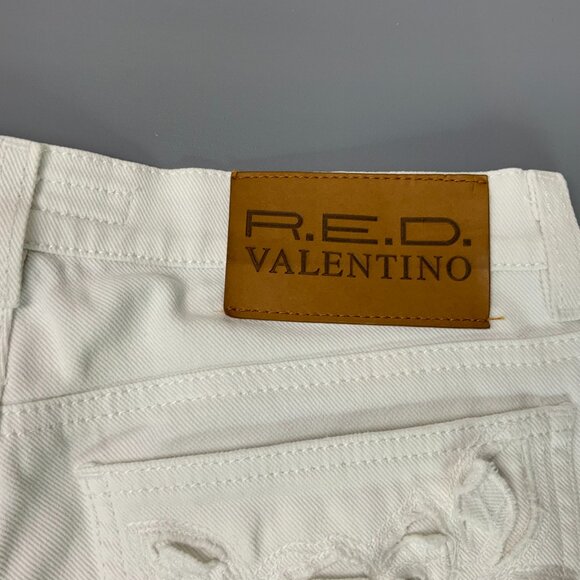 RED Valentino White Straight Leg Mid-Rise Jeans Sz 28 - Picture 15 of 16